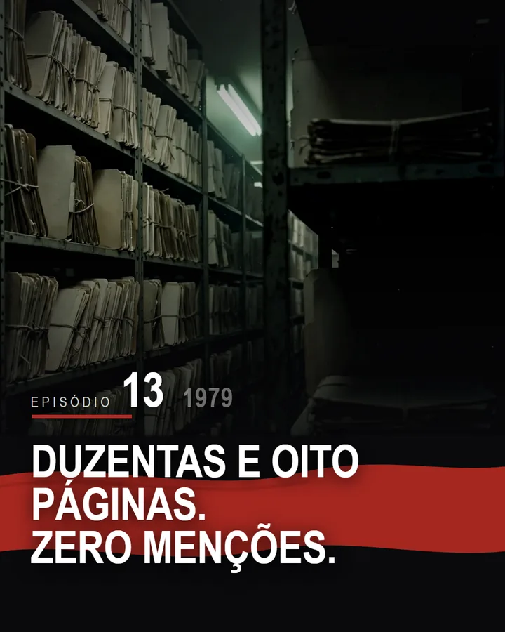 Capa do episódio 13 da série do Banco de Crédito Móvel: Duzentas e oito páginas. Zero menções.