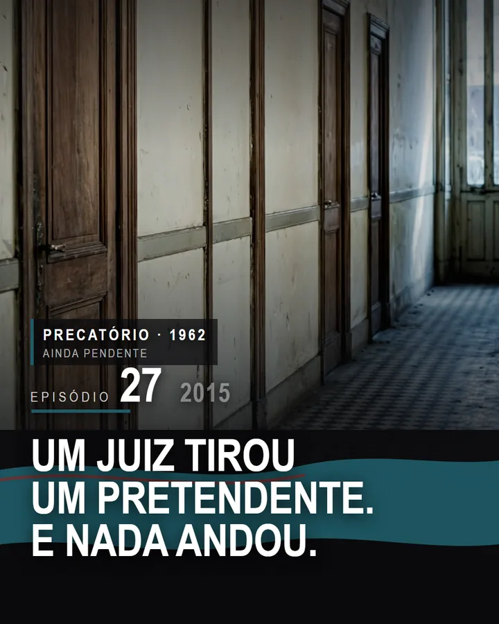 Capa do episódio 27 da série do Banco de Crédito Móvel: Um juiz tirou um pretendente. E nada andou.